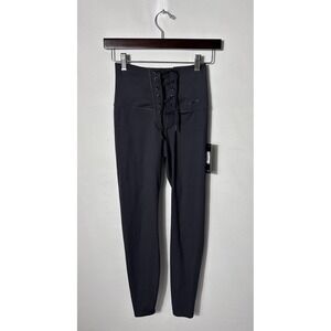 Nike Sculpt Hyper Leggings Womens XS Gray High Rise 7/8 Lace Up Dri-FIT Training